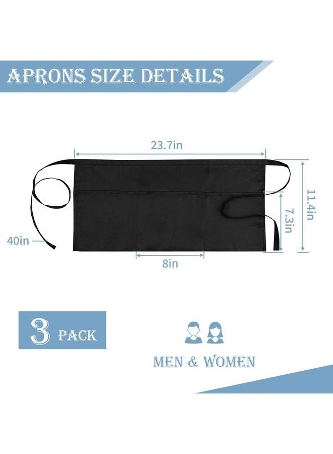 هومستر مآزر الخوادم، مآزر النادلات مع 3 مآزر، مآزر قصيرة للنساء مع مآزر الخوادم، نادلة، نادلة - Image 2