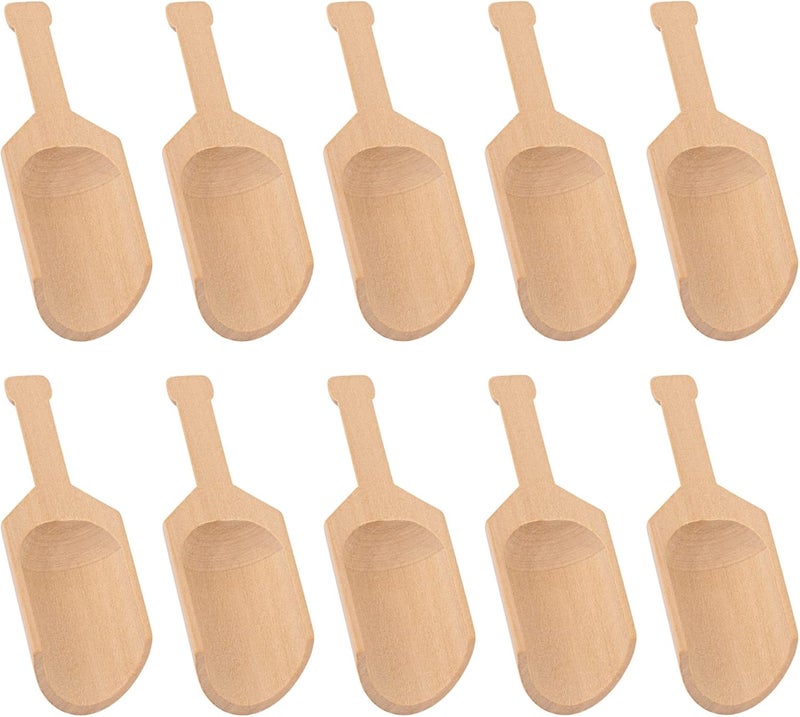 AUEAR , 10 Pack Mini Wooden Scoops for Bath Salts Wooden Candy Spoons - Image 1