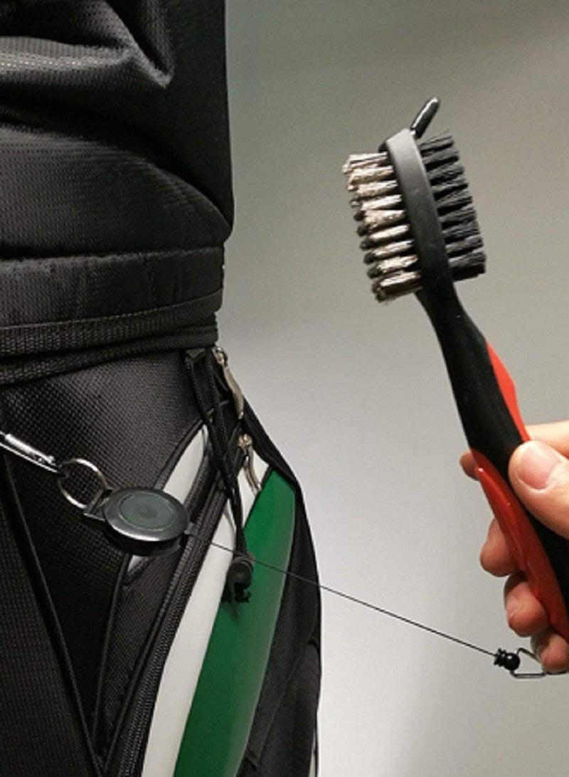 SOLARAE 2-Pack Double-Sided Golf Club Brush with Groove Cleaner - Essential Golf Club Bag Accessories for Optimal Performance and Maintenance - Image 2