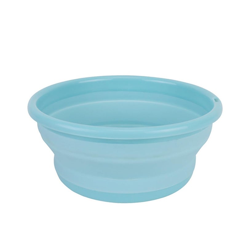 Mockery Folding Washtub Compact Basin Tub Folding Bucket Hand Washer Plastic Hanging Storage Space Saving for Washing Cleaning Foot Bath Travel Outdoor Blue MediumSize - Image 1