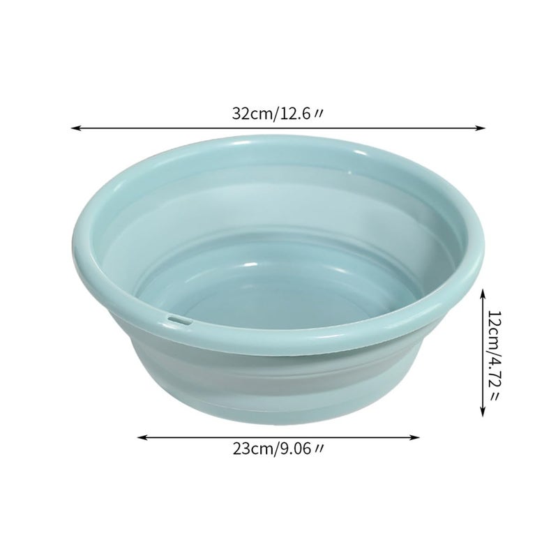 Mockery Folding Washtub Compact Basin Tub Folding Bucket Hand Washer Plastic Hanging Storage Space Saving for Washing Cleaning Foot Bath Travel Outdoor Blue MediumSize - Image 3
