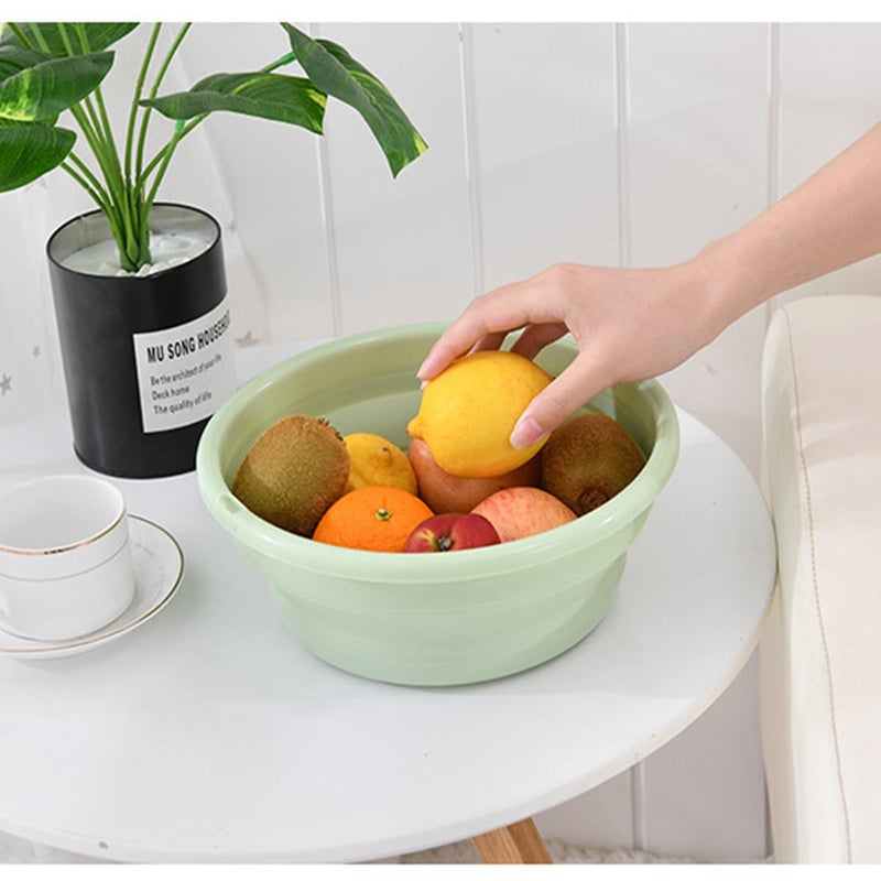 Mockery Folding Washtub Compact Basin Tub Folding Bucket Hand Washer Plastic Hanging Storage Space Saving for Washing Cleaning Foot Bath Travel Outdoor Blue MediumSize - Image 4