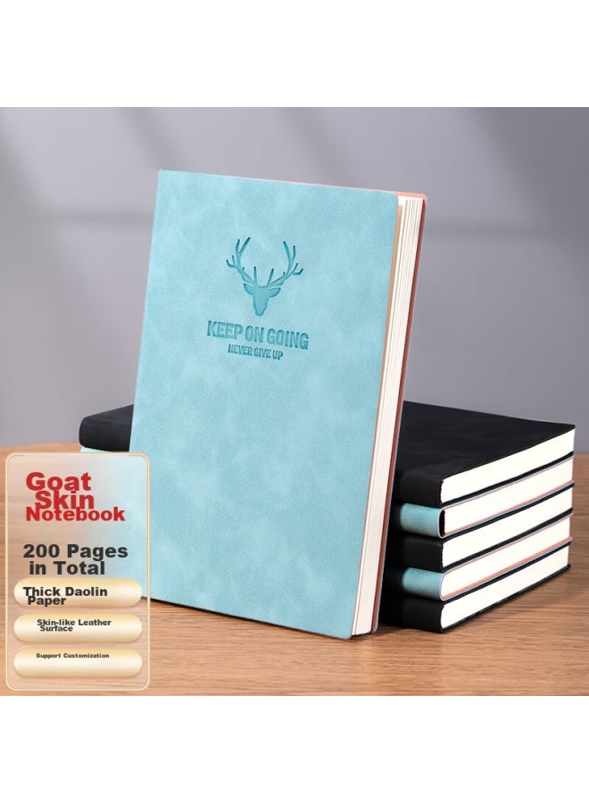 Jin Longxing Jinlongxing A5 Notebook, Sheepskin, Extra Thick, Business Journal, Simple And Thick, College Student Diary, Accounting Book, Office Stationery, Leather Cover Notebook, Work Notebook, Meeting Record Book, Customizable - Image 1