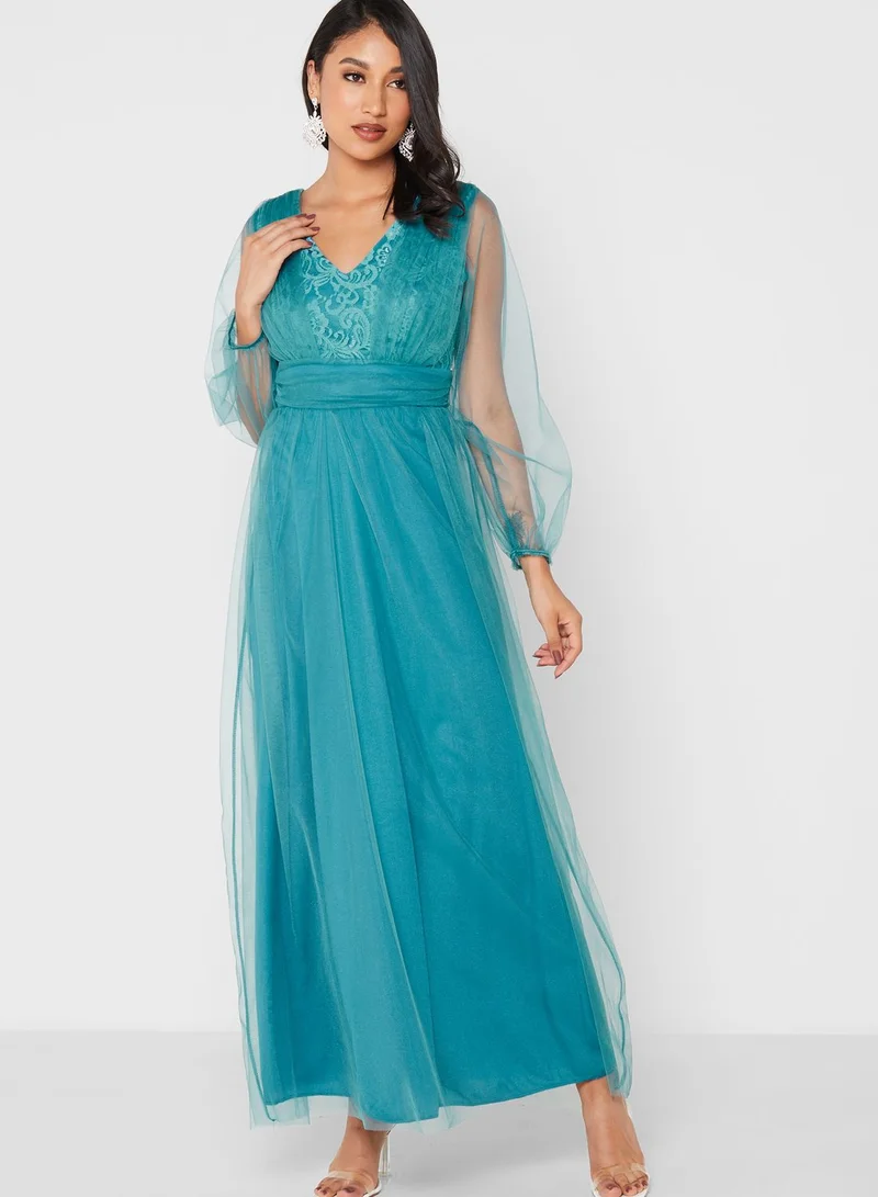 Khizana Lace Bodice Gown Dress