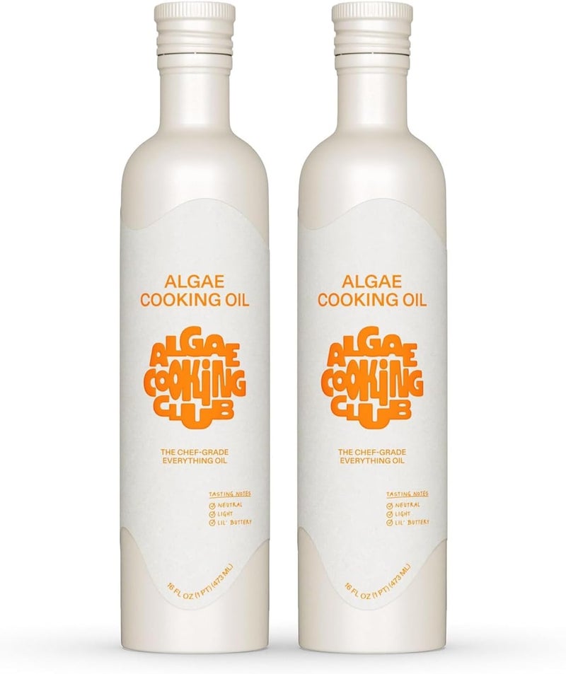 Algae Cooking Oil - Plant-Based Culinary Oil with High Smoke Point and Buttery Flavor (32 Fl Oz, 2-Pack) - Image 1