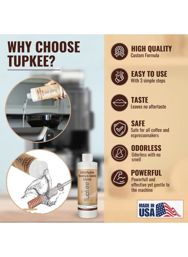 Tupkee Coffee Machine Descaler - Universal, For Drip Coffee Maker and Keurig Coffee Machines Descaling & Cleaning Solution, Breaks Down Mineral Buildup and Limescale (1) - Image 2