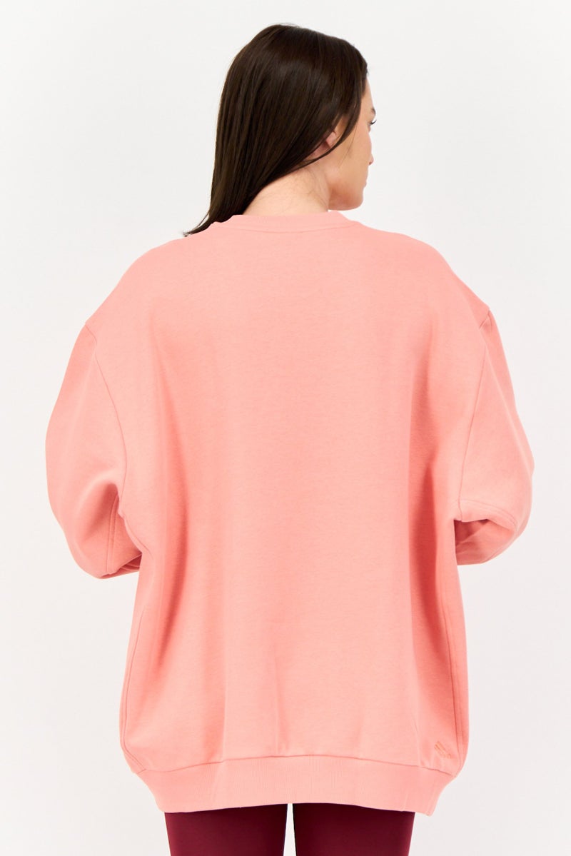 Adidas Women Sportswear Fit Long Sleeves Outdoor Sweatshirt, Old Rose  - Image 4