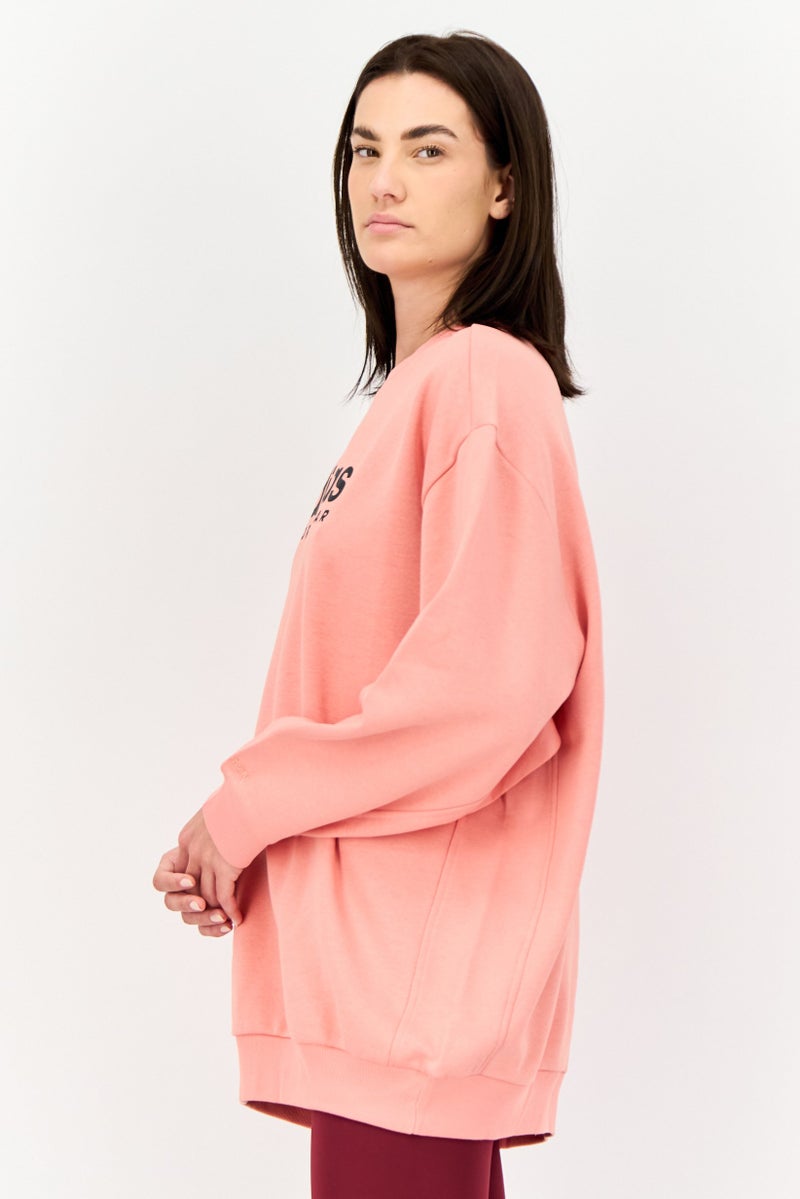 Adidas Women Sportswear Fit Long Sleeves Outdoor Sweatshirt, Old Rose  - Image 2