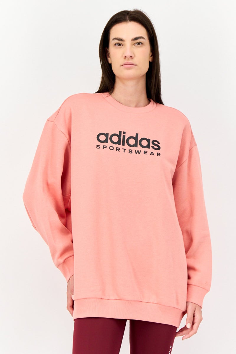 Adidas Women Sportswear Fit Long Sleeves Outdoor Sweatshirt, Old Rose  - Image 1