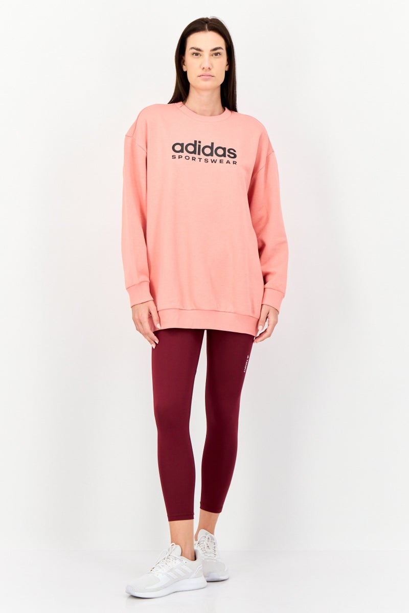 Adidas Women Sportswear Fit Long Sleeves Outdoor Sweatshirt, Old Rose  - Image 3