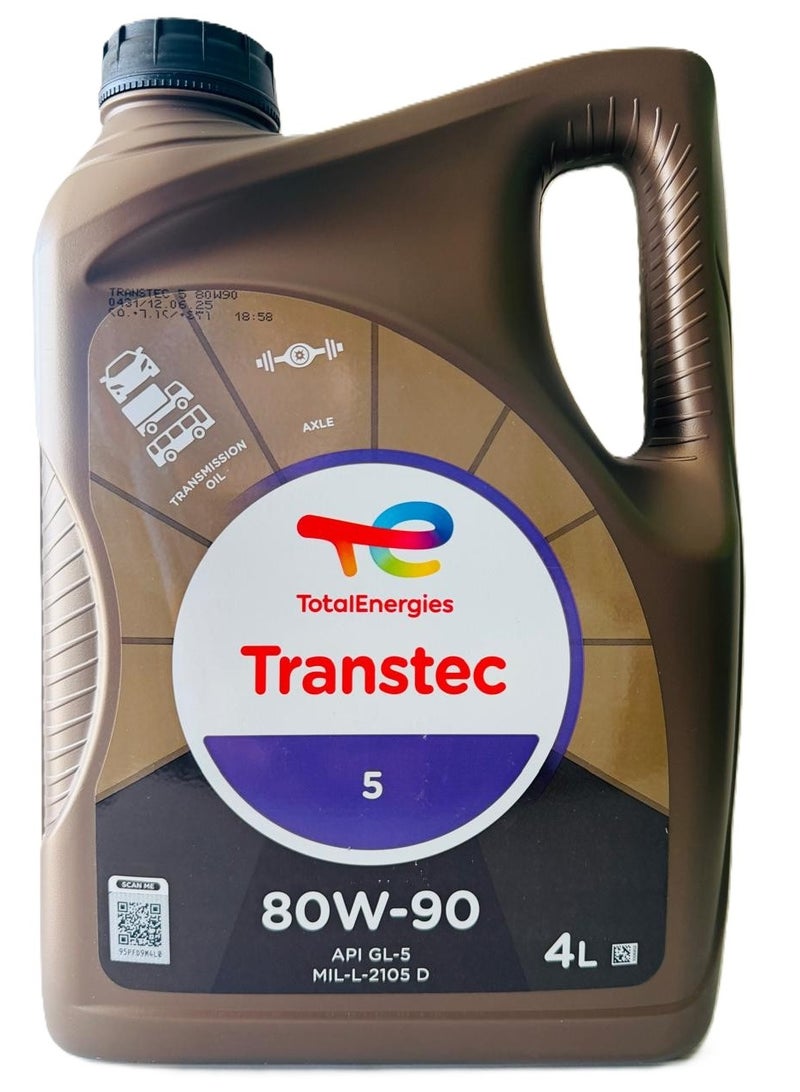 Total Energies 80W90 GL-5 Transtec Manual Transmission/Gearbox Fluid 4Ltr - Image 1