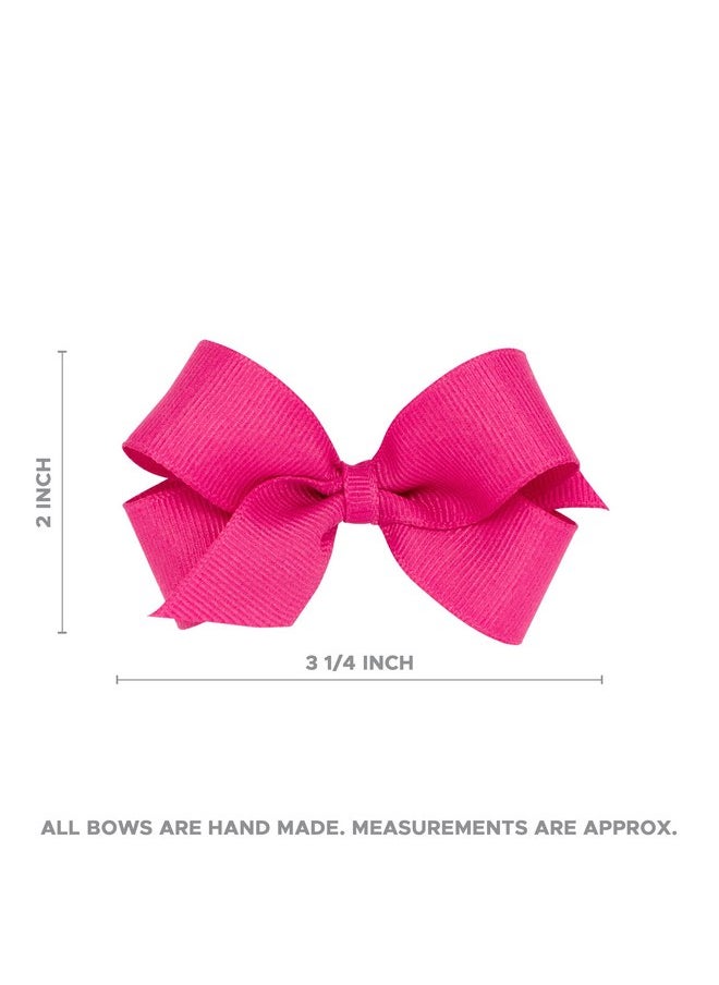 Wee Ones Wee Ones Girls' Velvet Two-Loop Bow with Fancy Cut Tail on a WeeStay Hair Clip, Mini, Forest Green  - Image 3