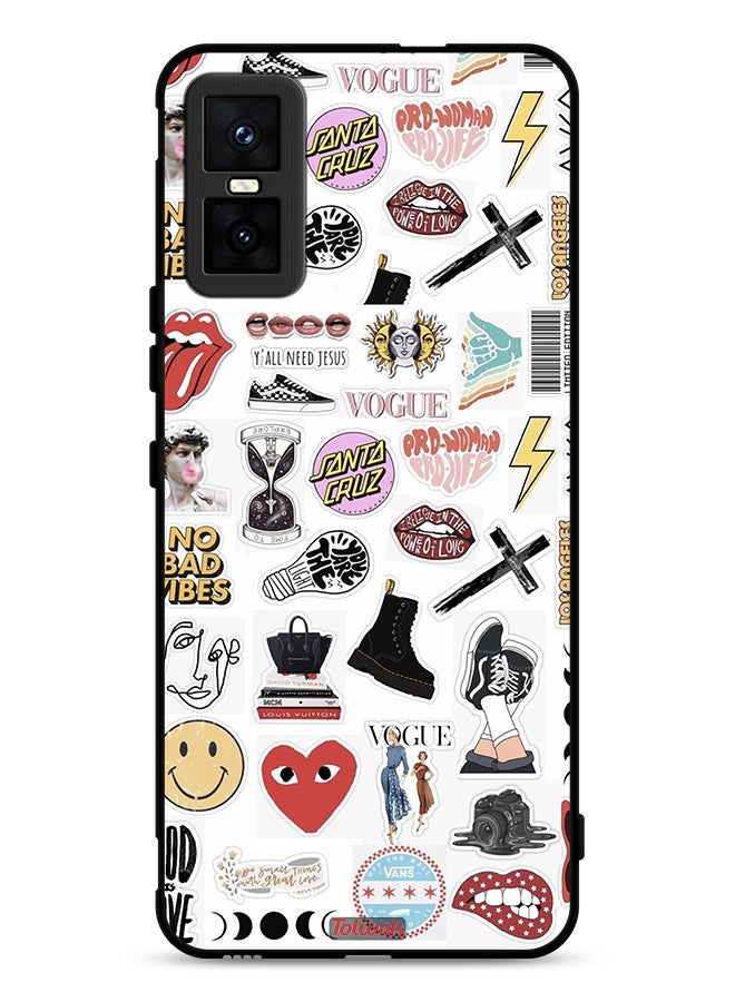 Tolwak Infinix GT 30 Pro Protective Case Cover No Bad Vibes Stickers - Image 1