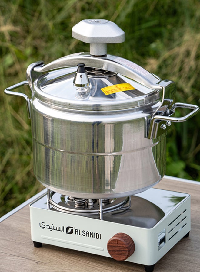 AL SANIDI وعاء ضغط من الألمنيوم للرحلات، وعاء ضغط، فضي، سعة 11 لتر - Image 2