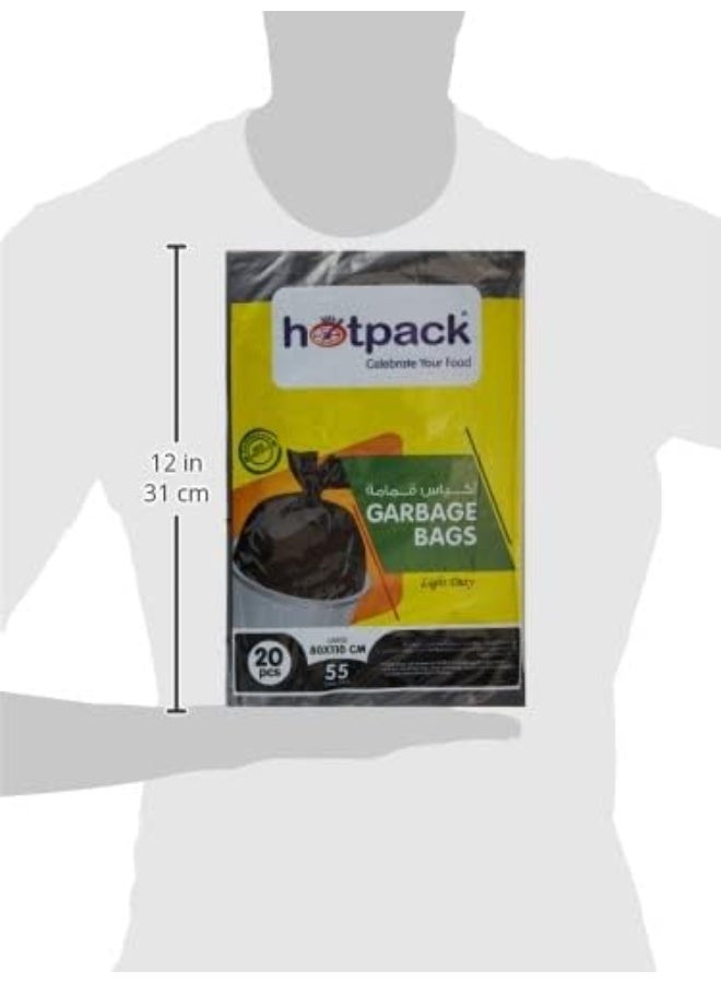 Hotpack Hotpack Garbage Bag 80x110cm, 55 Gallon, 20 Pieces, Pack of 3 60 Bags  - Image 5