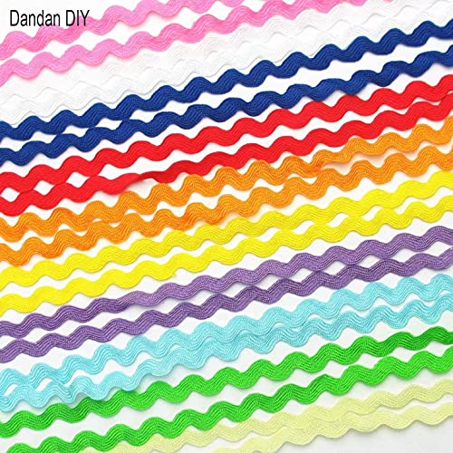 Dandan DIY 50yards Multi-Colors Colorful 5mm Wave Bending Fringe Trim Ribbon for Clothes Dress Sewing Flower Making Home Party Wedding Decoration Lace Ribbon Craft Supply - Image 4