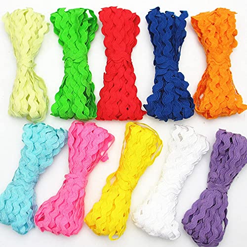 Dandan DIY 50yards Multi-Colors Colorful 5mm Wave Bending Fringe Trim Ribbon for Clothes Dress Sewing Flower Making Home Party Wedding Decoration Lace Ribbon Craft Supply - Image 2