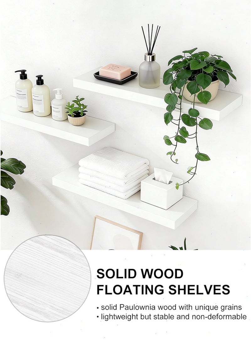 mierting Floating Shelves 3 PCS Set Wood Wall Shelf Decorative Floating Wall Mounted Shelves for Home Decor, Frame Display Floating Shelf for Living Room, Bedroom, Bathroom, Kitchen - Image 3