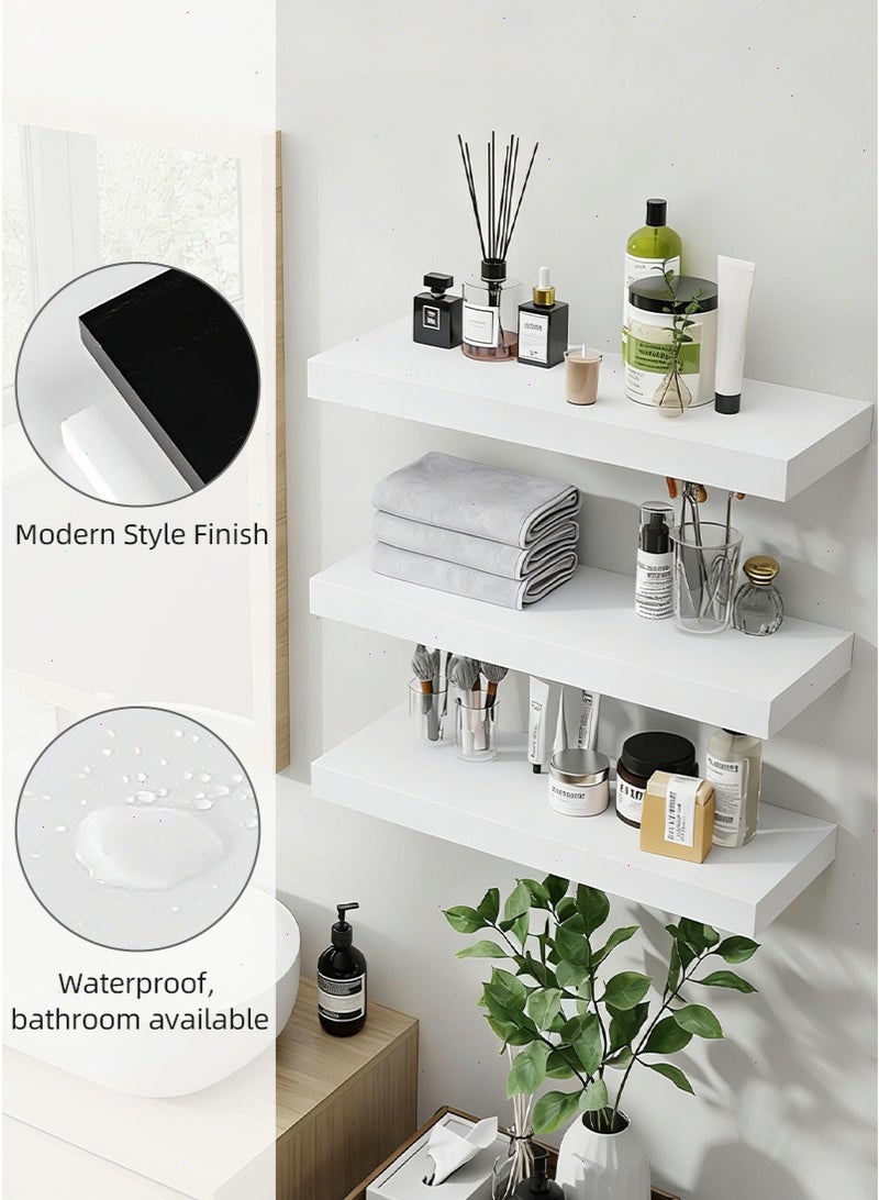 mierting Floating Shelves 3 PCS Set Wood Wall Shelf Decorative Floating Wall Mounted Shelves for Home Decor, Frame Display Floating Shelf for Living Room, Bedroom, Bathroom, Kitchen - Image 2