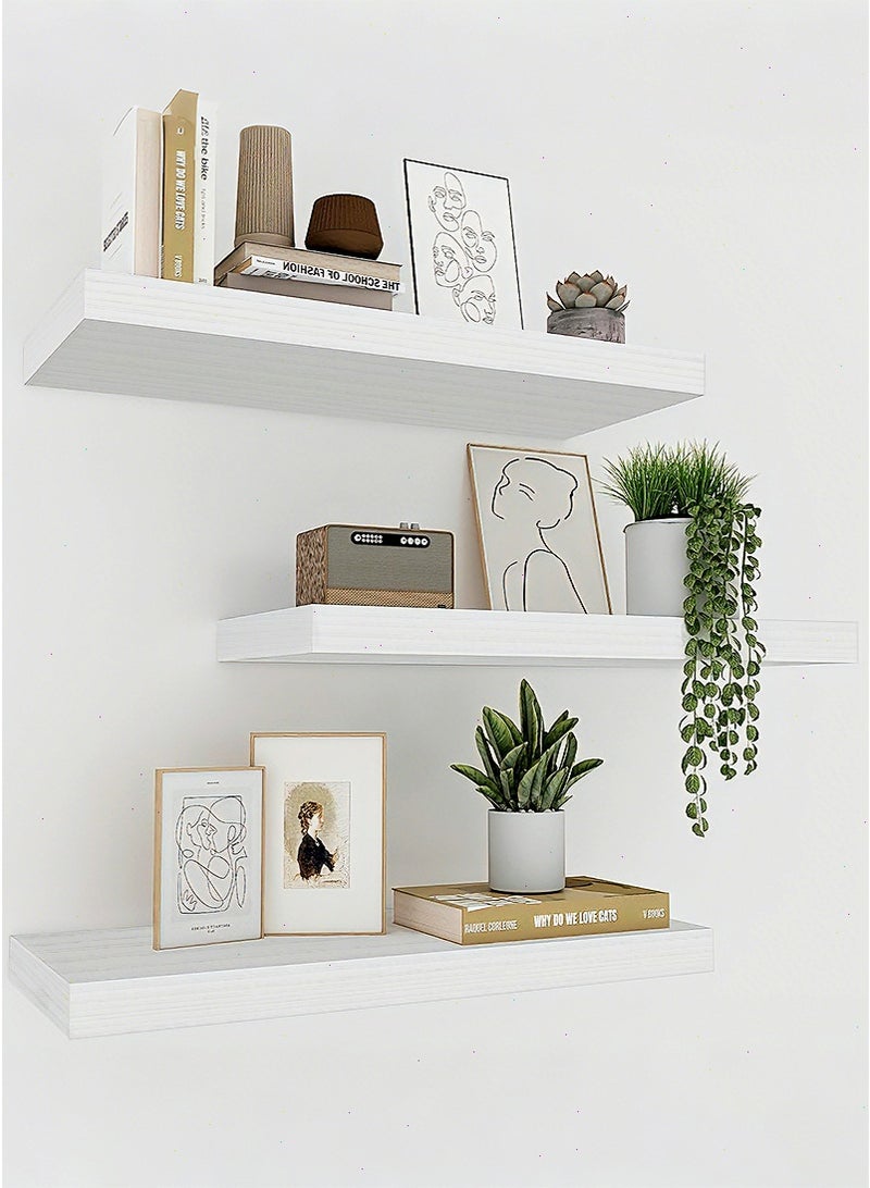 mierting Floating Shelves 3 PCS Set Wood Wall Shelf Decorative Floating Wall Mounted Shelves for Home Decor, Frame Display Floating Shelf for Living Room, Bedroom, Bathroom, Kitchen - Image 1