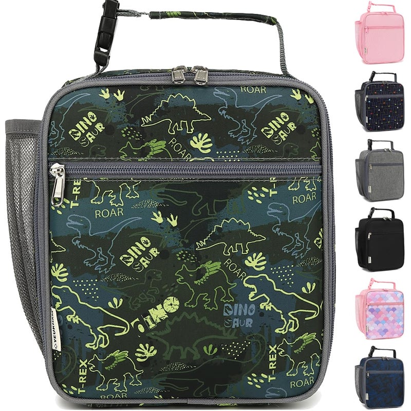 GYEUKHAM Lunch Box for Kids Boys Girls Men Women Insulated Small Soft Cooler Lunch Bag Kit for School Work Picnic Travel Reusable Portable lunchbox Dinosaur Fossil Roar