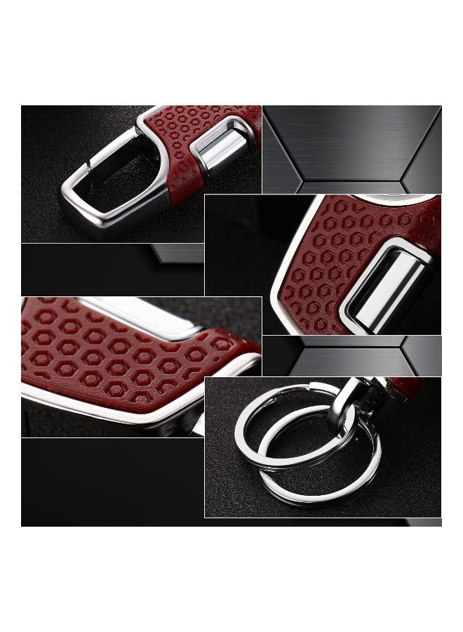 4 Pieces Key Chain, Quality Heavy Car Stainless Steel Key Holder with Key Ring for Men and Women, Black and Brown - Image 4