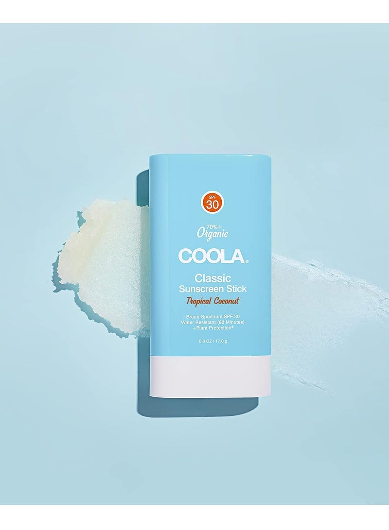 COOLA Organic Face Sunscreen SPF 30 Sunblock Lotion Stick, Dermatologist Tested Skin Care for Daily Protection, Vegan and Gluten Free, Tropical Coconut, 0.15 Oz - Image 2