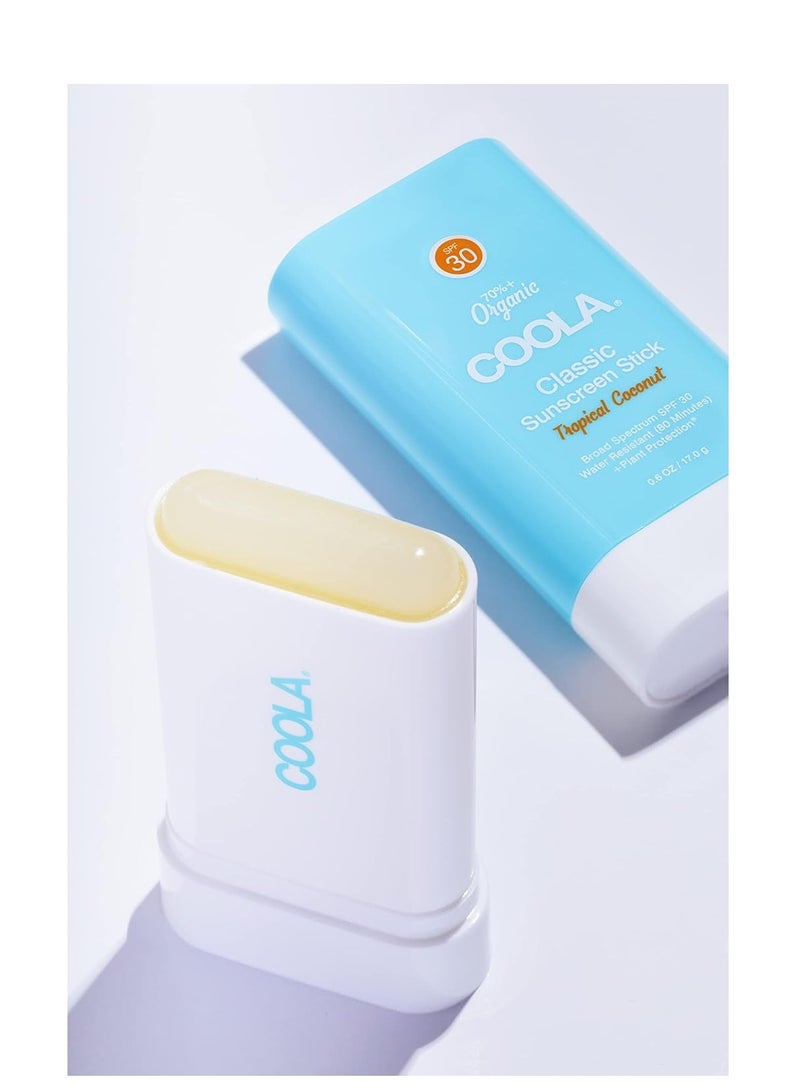 COOLA Organic Face Sunscreen SPF 30 Sunblock Lotion Stick, Dermatologist Tested Skin Care for Daily Protection, Vegan and Gluten Free, Tropical Coconut, 0.15 Oz - Image 3