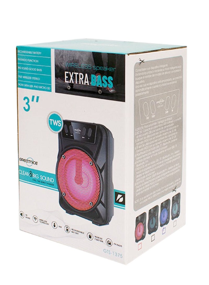 قريت نايس مكبر صوت لاسلكي يعمل بتقنية بلوتوث صوت استريو و راديو FM وذاكرة TF و مدخل USB - Image 5