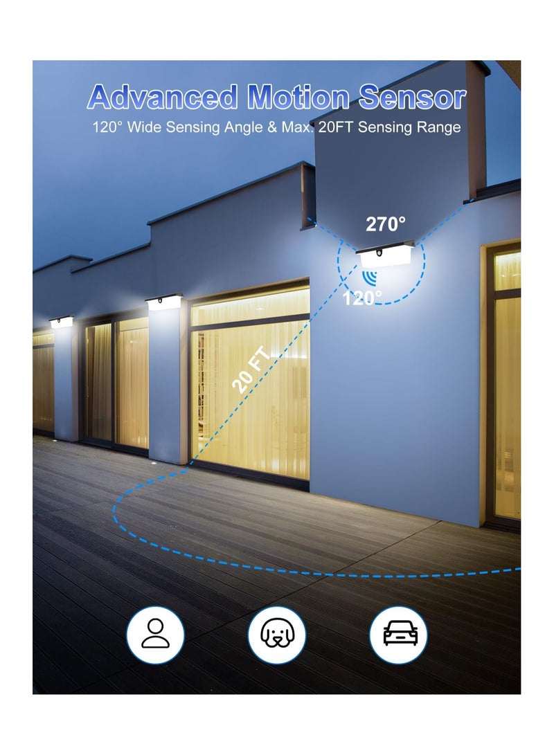 Solar Lights, Solar Motion Lights Outdoor with 3 Modes, 10.2" Large Solar Wall Lights, Dusk to Dawn Solar Porch Lights, Waterproof Solar Lights for Front Door, Backyard Steps, Garage, Garden (1 Pcs) - Image 4