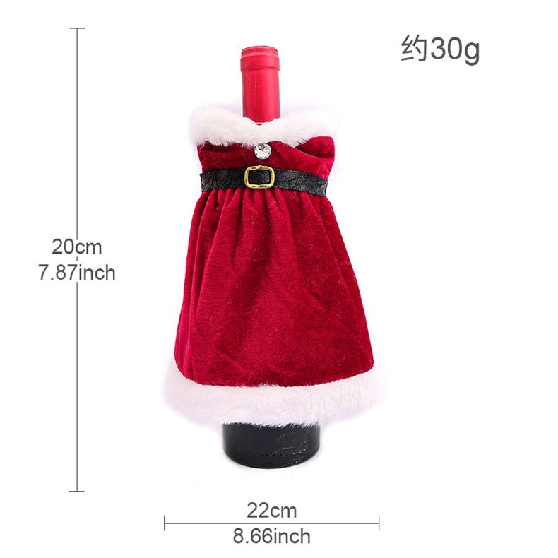 New Christmas Decorations Dress Dress Wine Bottle Set Creative Christmas Wine Set Home Dining Table Decoration - Image 1