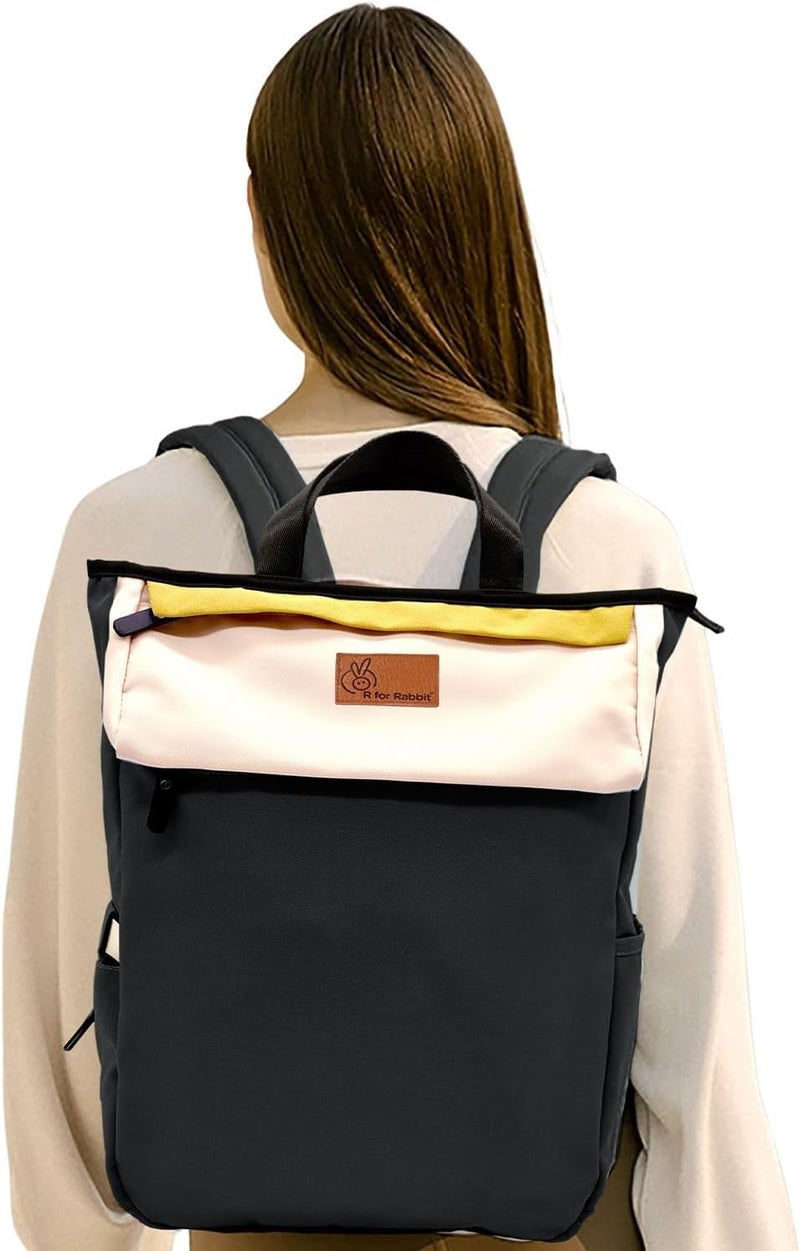 R for Rabbit Caramello Daisy Diaper Bag - Black Cream - Image 1