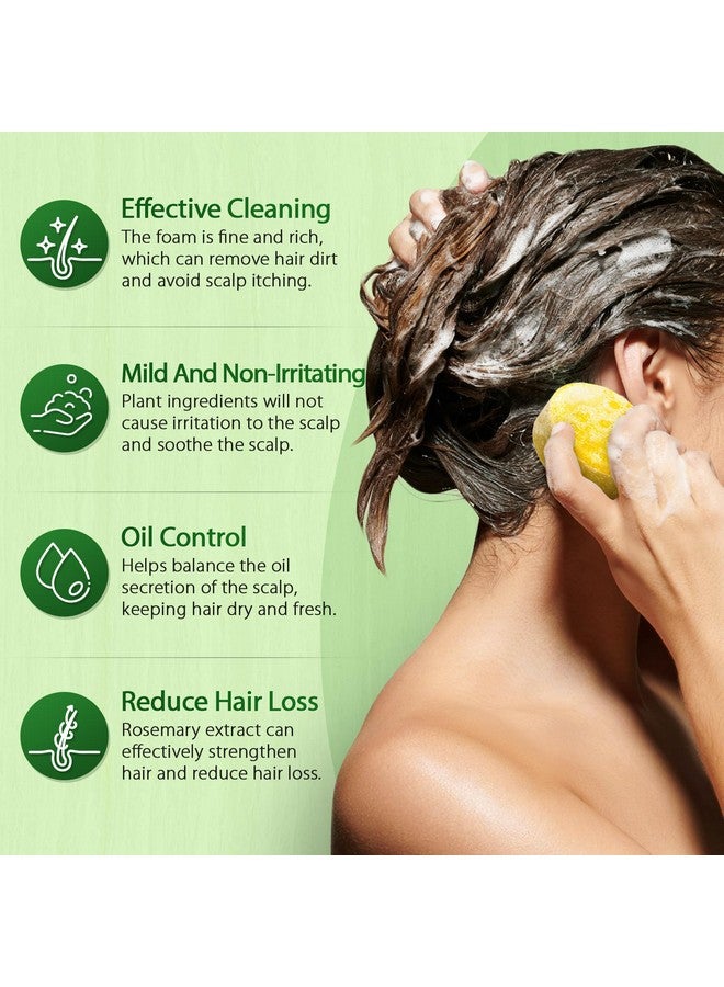 POP MODERN.C Rosemary Solid Shampoo And Conditioner Bar Set For Hair Growth, Straight Curly Oily Dry Hair Moisturizing Cleansing Zero Waste 2X80G Soaps 2 Wooden Holder Mother'S Day Gift - Image 1