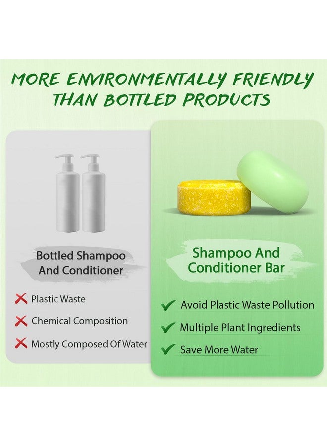 POP MODERN.C Rosemary Solid Shampoo And Conditioner Bar Set For Hair Growth, Straight Curly Oily Dry Hair Moisturizing Cleansing Zero Waste 2X80G Soaps 2 Wooden Holder Mother'S Day Gift - Image 4