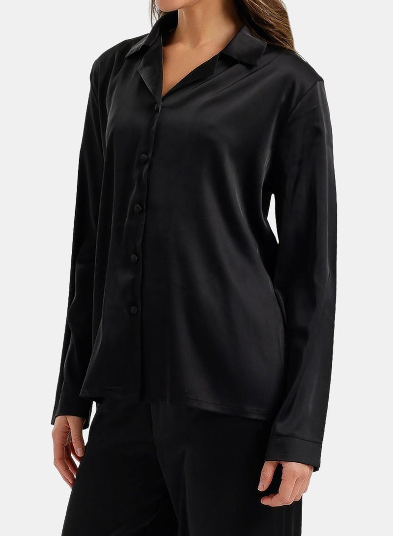 Carina Satin Buttoned Pyjama Set - Image 5