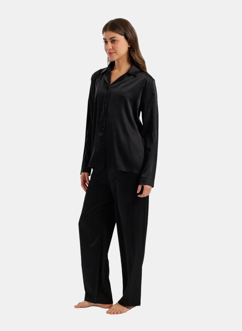 Carina Satin Buttoned Pyjama Set - Image 2