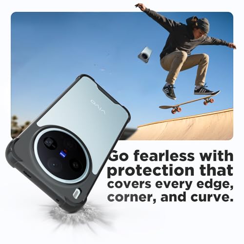RIGGEAR Shockproof Clear Hybrid Airbag Armor Back Cover Case Compatible with Vivo X300 5G (Clear-Black TPU Bumper with Transparent PC) - Image 5