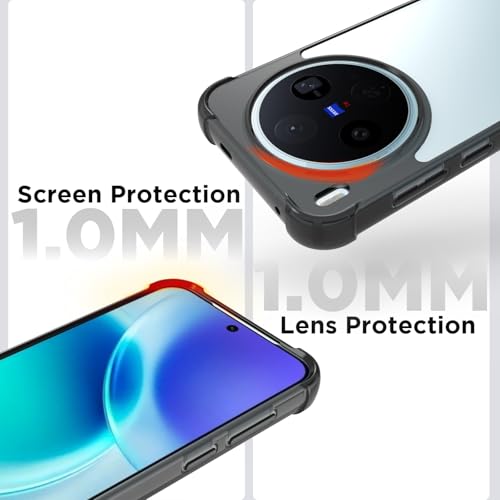 RIGGEAR Shockproof Clear Hybrid Airbag Armor Back Cover Case Compatible with Vivo X300 5G (Clear-Black TPU Bumper with Transparent PC) - Image 4