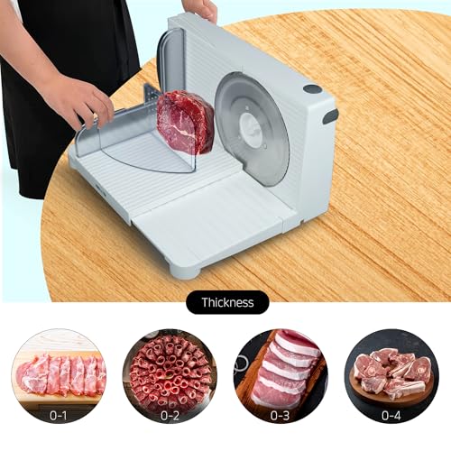 iBELL MS170M Electric Meat Slicer Foldable Portable, 850W, Stainless Steel Blade, Heavy Duty Meat Slicer (White) - Image 5