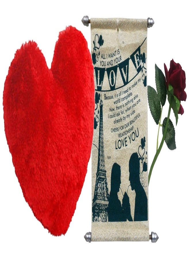 Saugat Traders Best Love Gift for Girlfriend - Red Heart, Love Scroll Card with Red Rose - Gift for Girlfriend-Wife-Girls-Bestfriend - Image 1
