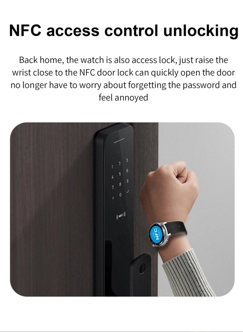 ساعة ذكية GT66 مع سماعات أذن بشاشة 1.39 بوصة مستديرة متعقب لياقة بدنية مع مراقبة معدل ضربات القلب والنوم وأكثر من 100 وضع رياضي للرجال والنساء - Image 3