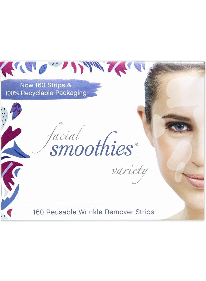 Smoothies Facial Smoothies VARIETY Wrinkle Remover Strips, 160 wrinkle patches in 6 shapes - Image 1