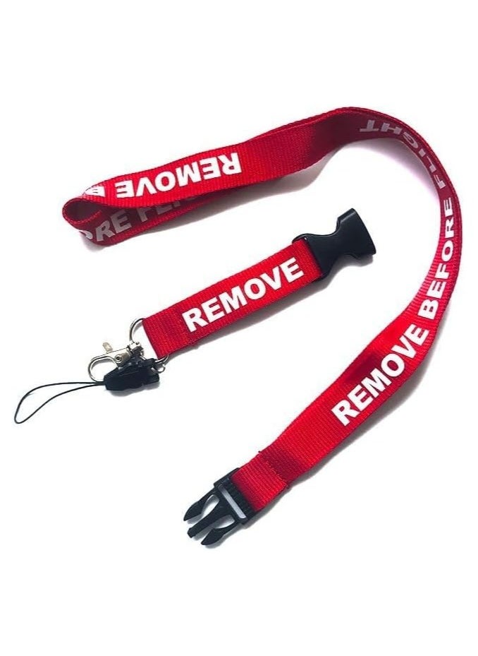 SOLDOUT Remove Before Flight Lanyards for Key Neck Strap Card Badge Gym Key Chain Lanyard Key Holder DIY Hang Rope Keychain Lanyard (Red)  - Image 2