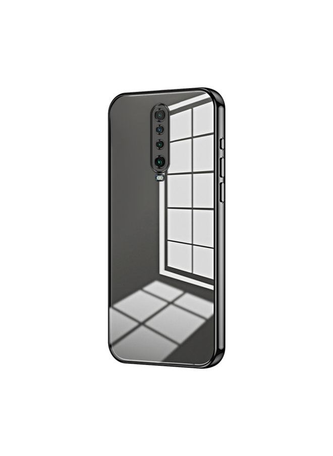 HuHa Case Cover For Xiaomi Redmi K30 / K30 5G Transparent Plating Fine Hole Phone Case Black 