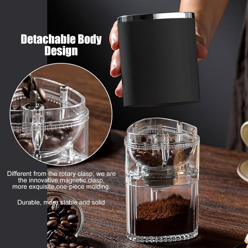Excefore Electric Coffee Grinder, Portable Mini Burr Coffee Bean Grinders, with Adjustable Grind Size, USB Rechargeable Simple Push Button Operation, for Home, Office or Travel, 30g, 155ML - Image 5