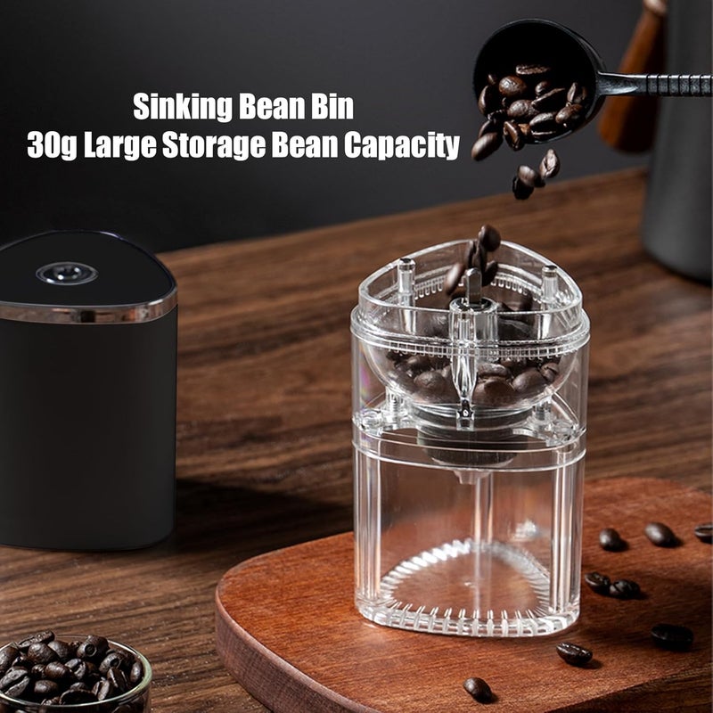 Excefore Electric Coffee Grinder, Portable Mini Burr Coffee Bean Grinders, with Adjustable Grind Size, USB Rechargeable Simple Push Button Operation, for Home, Office or Travel, 30g, 155ML - Image 3