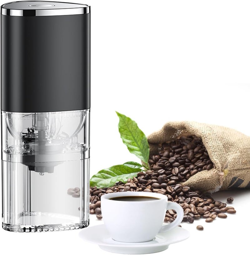 Excefore Electric Coffee Grinder, Portable Mini Burr Coffee Bean Grinders, with Adjustable Grind Size, USB Rechargeable Simple Push Button Operation, for Home, Office or Travel, 30g, 155ML - Image 1
