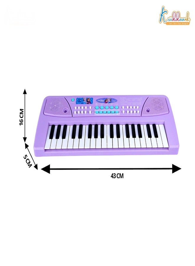 Kriiddaank Frozen Keyboard Piano for Kids - Elsa & Anna Theme Musical Toy with Microphone & USB Cable, 8 Rhythms & 8 Instrument Sounds, Educational Learning Toy for Boys & Girls 3+Years (Turkish Blue) - Image 3