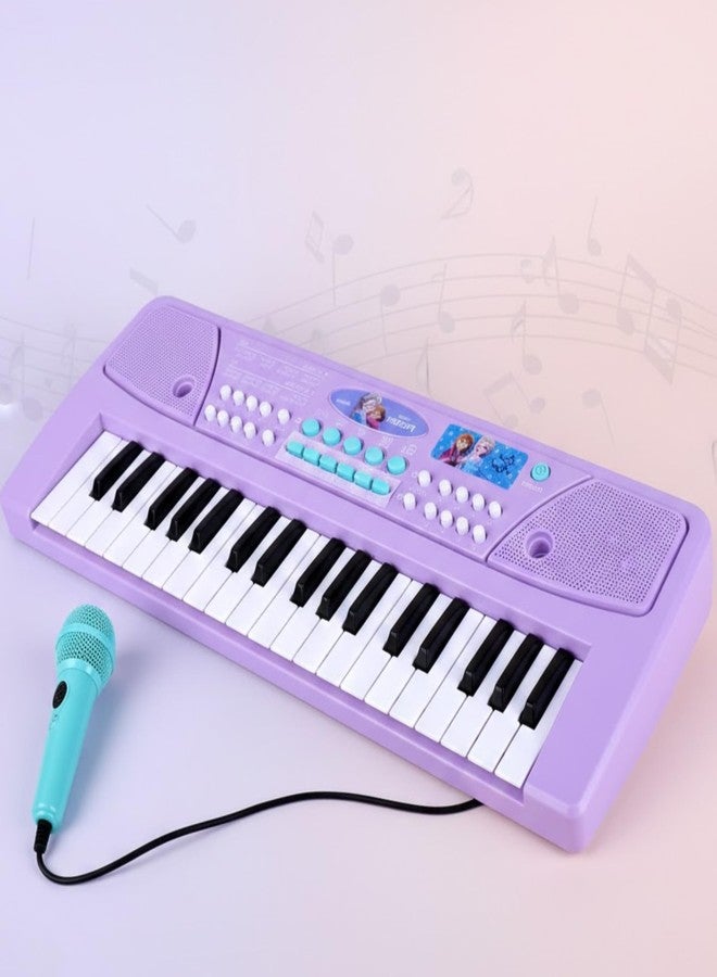 Kriiddaank Frozen Keyboard Piano for Kids - Elsa & Anna Theme Musical Toy with Microphone & USB Cable, 8 Rhythms & 8 Instrument Sounds, Educational Learning Toy for Boys & Girls 3+Years (Turkish Blue) - Image 1