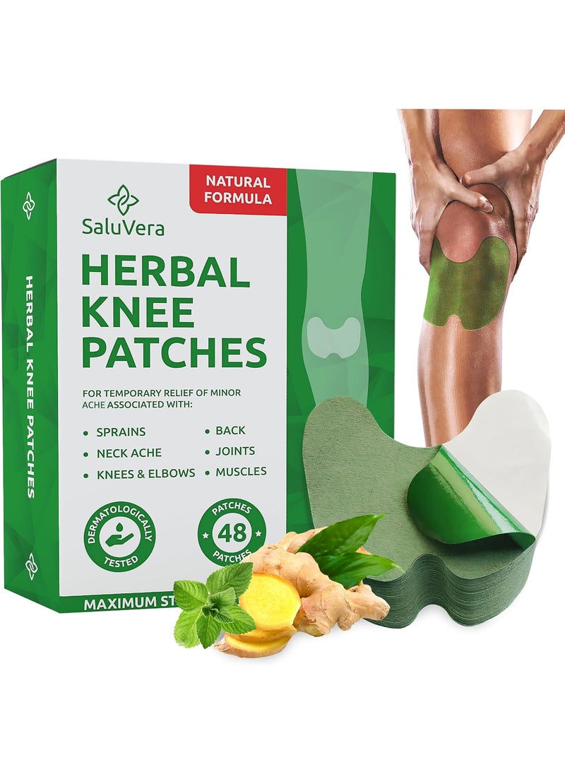 SaluVera Warming Herbal Plaster Patches | Knee Patches | Heat Patches for Women & Men (48 Count) 
